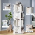 thumbnail image 5 of EastVita 4 Tier Rotating Bookshelf Tower, Spinning Corner Bookshelf for Small Spaces, Revolving 360°Bookcase Storage Rack Tower, Vertical Rotate Turning Spiral Wood Book, 5 of 6