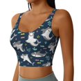 thumbnail image 2 of Balery Friendly Sharks Pattern Racerback Sports Bras for Women - Padded Seamless High Impact Support for Yoga Gym Workout Fitness-Medium, 2 of 8