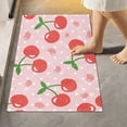 thumbnail image 2 of Dreamtimes Bath Mats Toiletry Mat Cartoon Cherry Print, Bath Mats for Bathroom Non-Slip Super Soft Absorbent Microfiber Bath Rugs, Bathroom Rugs for Bathroom Floor, Tub and Shower, 24"x16", 2 of 4