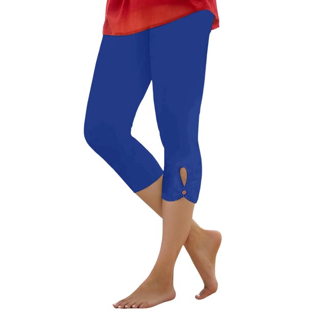 Leggings capri de compresión de cintura alta para mujer - Pantalones de yoga elásticos con bolsillos, mezcla de poliéster y spandex - Tallas M-XXXXL para hacer ejercicio/verano