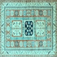 thumbnail image 1 of Ahgly Company Indoor Square Geometric Light Blue Traditional Area Rugs, 6' Square, 1 of 4