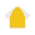 thumbnail image 4 of Lejafay Men's Varsity Baseball Jacket Causal Slim Fit Varsity Jacket Short Sleeve Bomber Jackets for Yellow&White XL, 4 of 7
