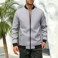 thumbnail image 2 of Cmfcve Men's Zip up Bomber Jacket Ribbed Collar Lightweight Long Sleeve Jacket Fall Fashion Baseball Coat Outerwear with Pockets, 2 of 9