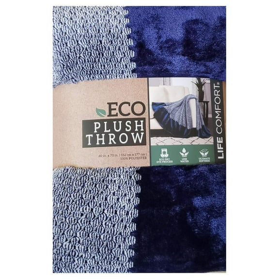 Exlonjet ECO Plush Throw 60 x 70 Inches,Blue