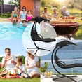 thumbnail image 4 of Dkeli Steel Adjustable and Foam Wrapped Armrests Swing Lounge Chair Black, 4 of 7