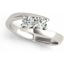 JewelMore Two Stone Ring Forever Us 1/4 ct tw Diamonds 14K Yellow,White or Rose Gold (I-J/ I2-I3)