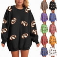 thumbnail image 5 of Godom Womens Sweatshirts Crewneck Rugby Printed Long Sleeve Tops Oversized Pullover Sweatshirt for Women, 5 of 7
