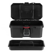 Hyper Tough 13-Inch Toolbox – Heavy-Duty Resin Storage with Padlock Compatibility & Foldable Handle