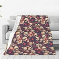 thumbnail image 4 of Cauagu Skull rock music record Pattern Flannel Bed Blankets,Fleece Blanket Comfortable Air Conditioning Blanket for Sofa Bed Travel Couch & Living Room -40"x30", 4 of 8