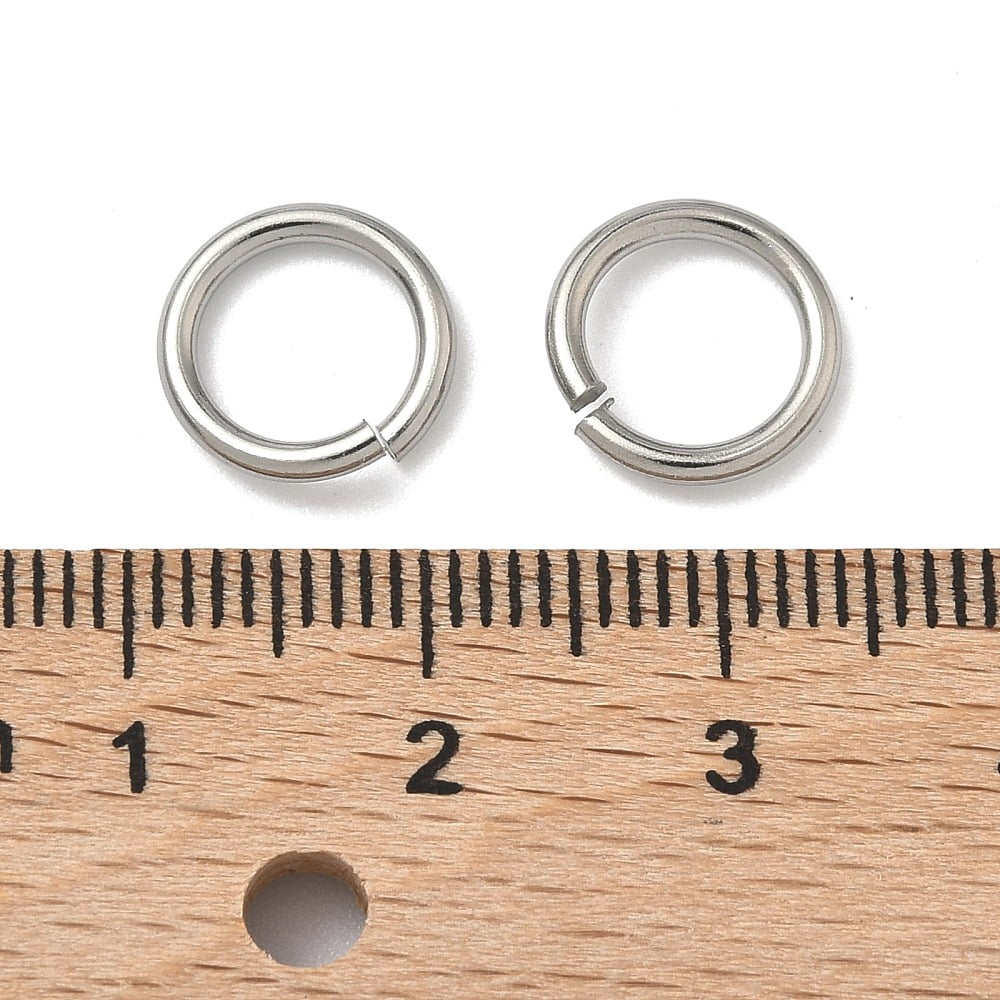 Resistant 304 Stainless Steel Open Jump Rings Saw Cut Round Stainless Steel Color 10x1.4mm Inner Diameter: 7.2mm Hole: 7mm