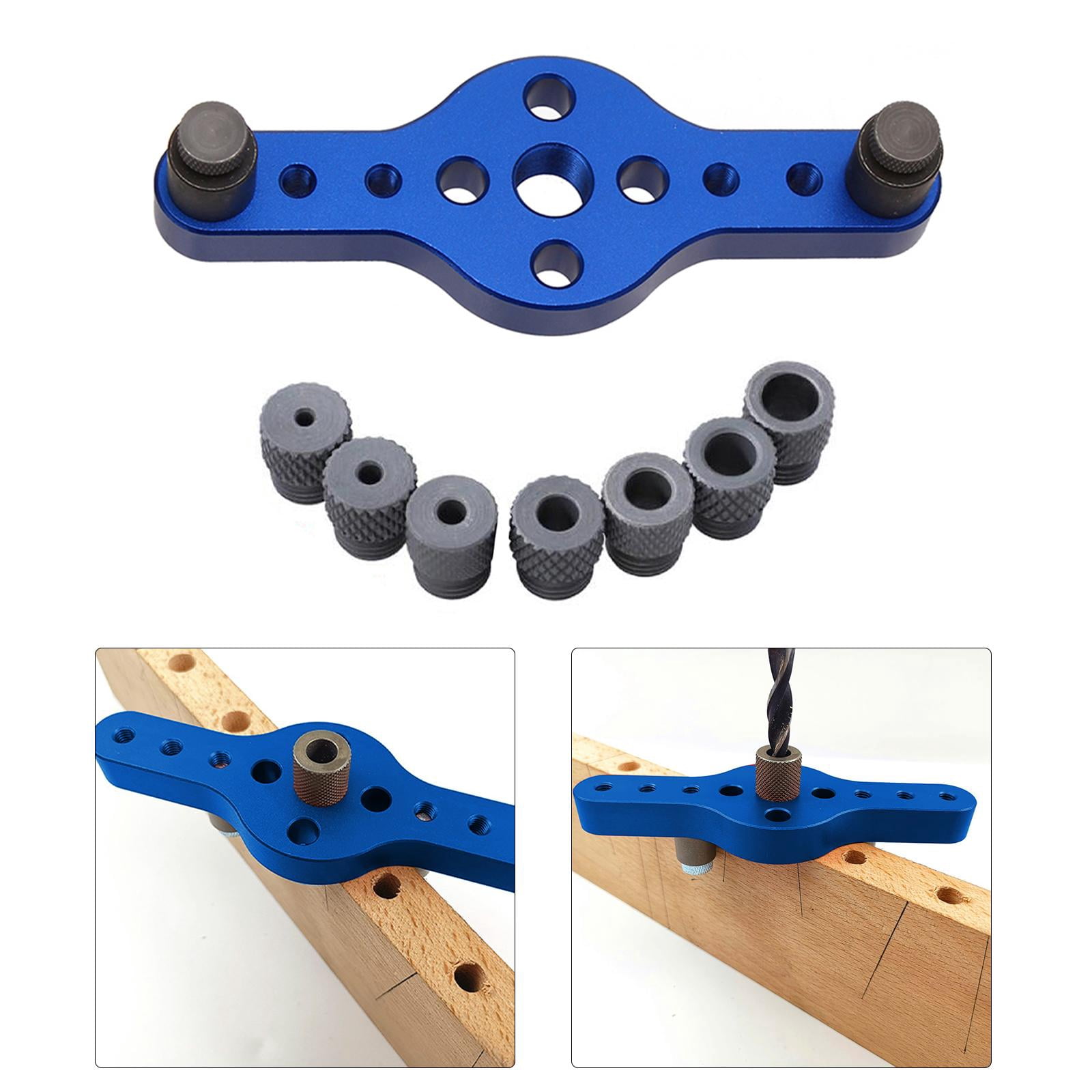 GUOOL Vertical Self Centering Dowel Jig Kit Woodworking Holing with 2-10mm Drill Bushings Dowelling Wood Vertical Hole Puncher with Drill Bushings , Blue Type 2 (Blue)