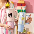 thumbnail image 3 of Bonita taza térmica de 40 oz para bebidas frías y calientes, taza de café para niña, taza térmica, vaso aislado, termo, botella de agua para automóvil, 3 of 6