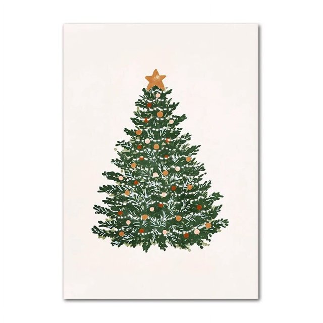 Póster de decoración de bola de árbol de Navidad, pintura en lienzo de acebo esmerilado, furgoneta de invierno, impresiones de copo de nieve, imagen decorativa para habitación del hogar