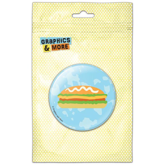 Hamburger Pinback Button Pin Badge