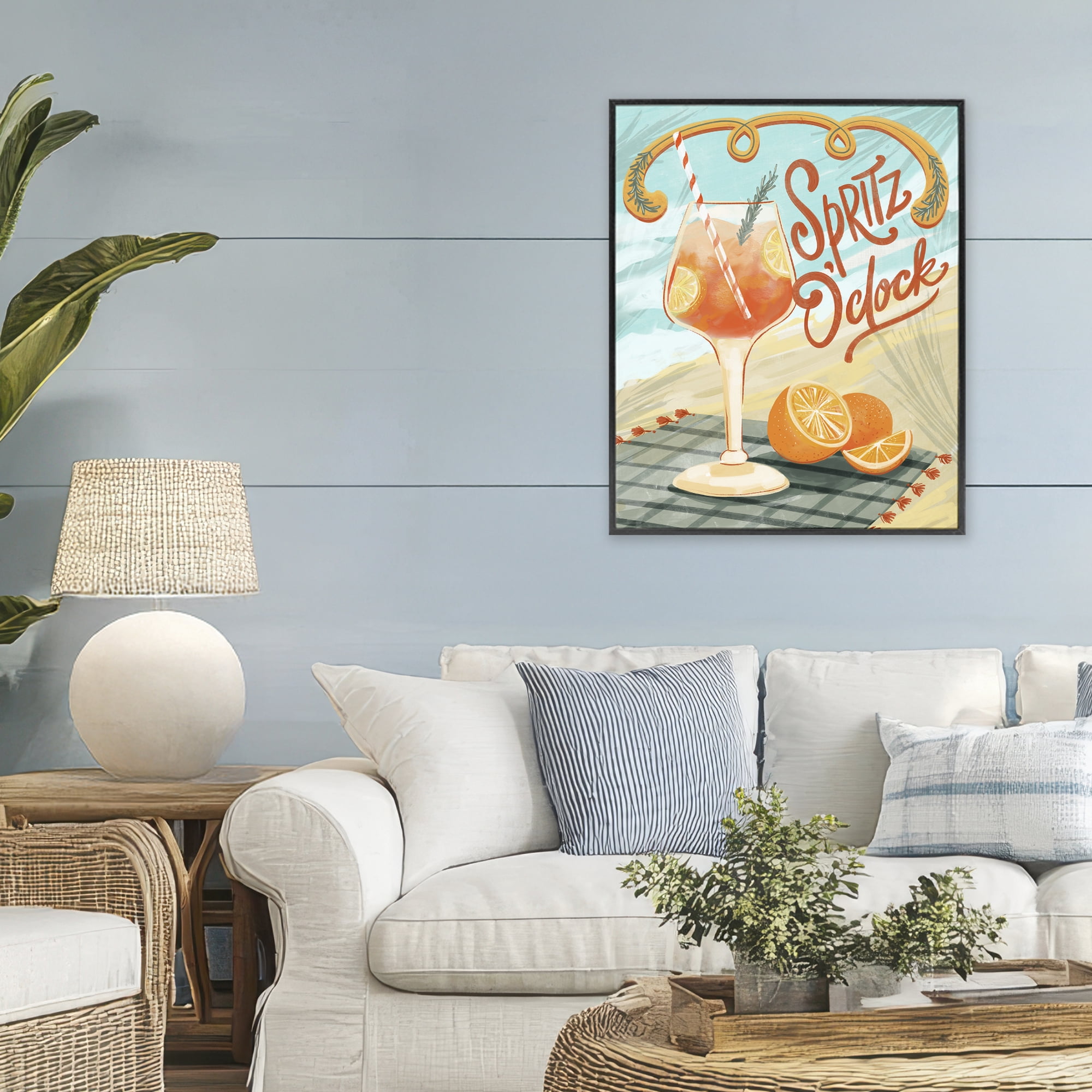 Stupell Industries Spritz O'Clock Citrus Cocktail Black Framed Giclee Art, design by Connie Summers