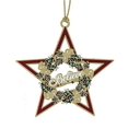 thumbnail image 3 of CheMart Star Believe Wreath Ornament, Gold/Brown, 3 of 3
