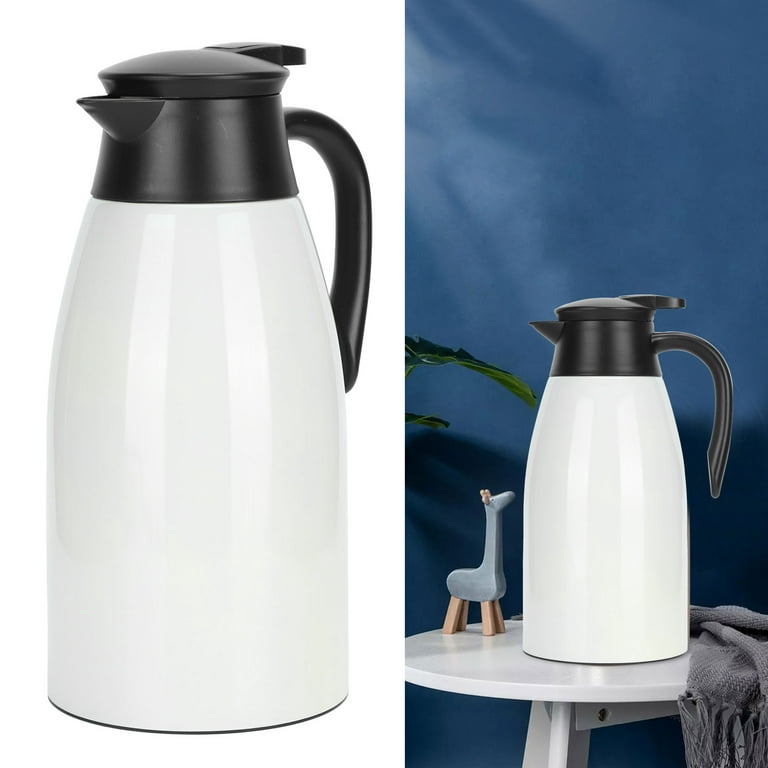 WhiteRhino 27oz Thermal Coffee Carafe for Keeping Hot,White Small Coffee  Thermos with Lid