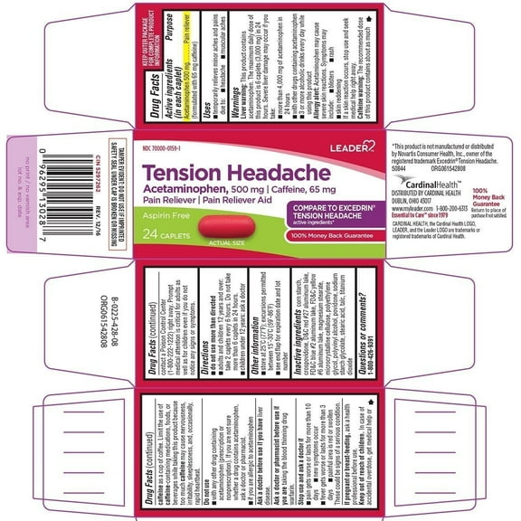 Leader Tension Headache Pain Reliever, 24 Caplets  Fast Relief for Headaches & Pain