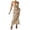 Khaki, variant on Womens Sexy Solid Color Knitted V-Neck Halter Maxi Dress Slim Fit Bodycon Beach Vacation Dress with Fringe Tassel Detail