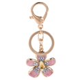 thumbnail image 1 of Key Ring Stainless Steel Crystal Flower Key Ring Key Holder for Valentine Day, 1 of 9