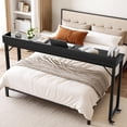 thumbnail image 5 of Mobile Overbed Table Queen Size, Heavy-Duty Bed Desk with Lockable 360° Wheels, Wide Wood Tabletop & Heightened Baffle, Ideal for Home & Hospital Nursing Use, 5 of 12