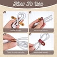 thumbnail image 5 of 20 PCS PU Leather Cord Organizer, Multicolor Leather Cable Ties Portable Snap Cable Strap Charging Cables Cords Organizer Reusable Cord Keepers Multipurpose Winder for Men Women (5 Colors), 5 of 7