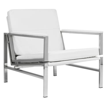 Studio Designs Home Atlas Bonded Leather Lounge Chair, White