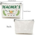 thumbnail image 2 of Teacher's Canvas Cosmetic Bag Makeup Bags Teacher's Day Multi-Function Small with Zipper Pouch Gifts Women Travel Toiletry for Keys Lipstick Card Pencil Gift Thanksgiving Christmas 10x7Inch, 2 of 7