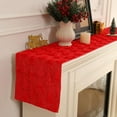 thumbnail image 6 of TETOU Christmas Tree Jacquard Table Runner 13x72 Inch Soft Plush Faux Fur Table Decoration for Christmas Home Party - Red, 6 of 6