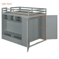 thumbnail image 5 of Full Size Loft Bed with Drawers, Shelves & LED Lights, Gray Space-Saving Storage Bed, Built-in Wardrobe & Remote Control Lighting, for Teens/Adults, 5 of 13