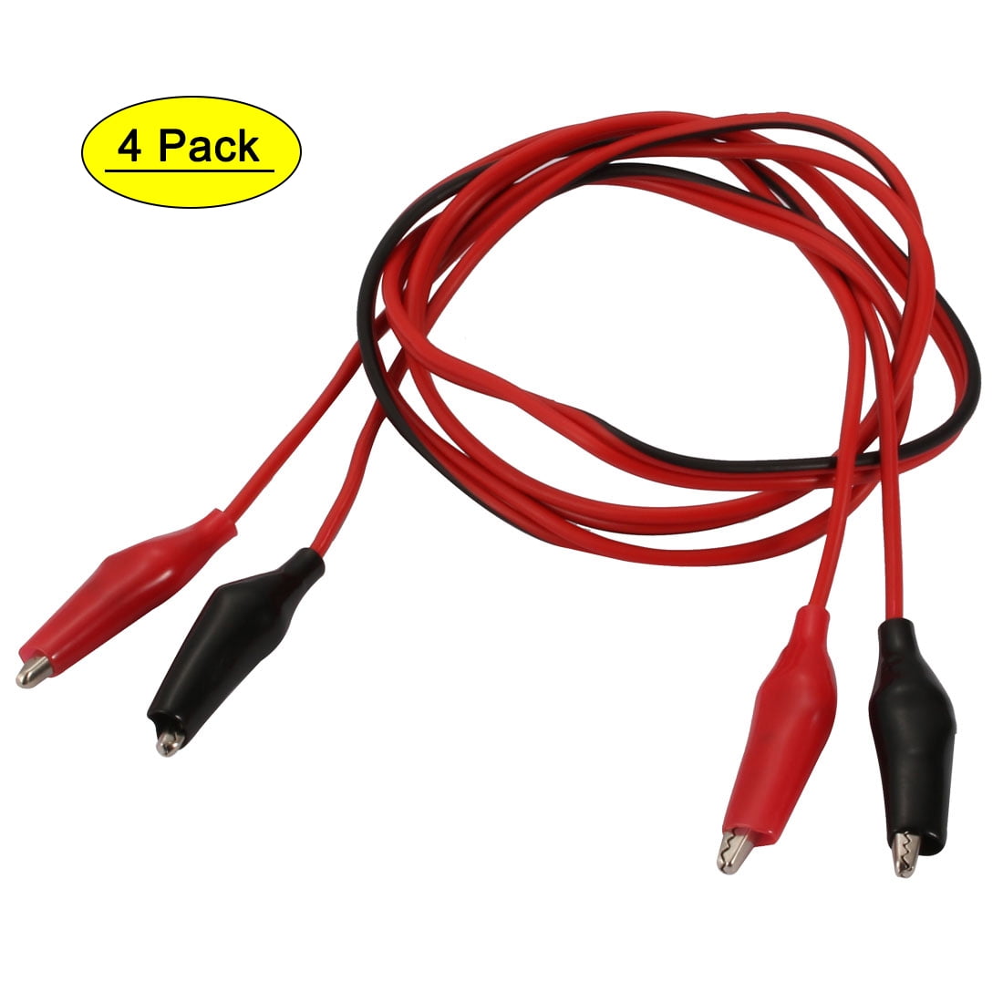Pair of Dual Red & Black Test Leads with Alligator Clips Jumper Cable 