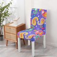 thumbnail image 4 of Artistic Paisley Bohemian Dining Chair Covers 4 Pack Vintage Floral Ethnic Retro Colorful Pattern Washable Polyester Stretch Slipcovers Removable Protector for Elegant Home, 4 of 5