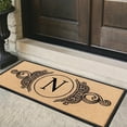 thumbnail image 2 of A1HC 30"x60" Natural Coir & Rubber Floral Monogrammed Door Mat, Thick Durable Heavy Duty Welcome Mat for Front Door, 2 of 7