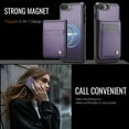 thumbnail image 3 of for iPhone 8 Plus/7 Plus Case with RFID Blocking Card Holder iPhone 8 Plus/7 Plus Case Magsafe Compatible Phone case Kickstand Wallet 2 in 1 Detachable Magnetic Leather Cover for Men Women, Purple, 3 of 10