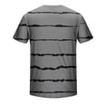 thumbnail image 4 of Leesechin Mens Fitted T Shirts Men Casual Round Neck Stripe Printing Pullover Fitness Sports Shorts Sleeves T Shirt Blouse, 4 of 5