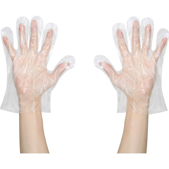 Guantes desechables de 300 piezas - Guantes de plástico Pe Guantes desechables