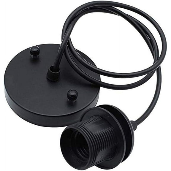 UL Certified Product Pendant Light Kit, Adjustable Height Chrome Plated Iron For Cafes Living Rooms Children's Rooms, Easy To Install Vintage Hanging Ceiling Lantern, Black