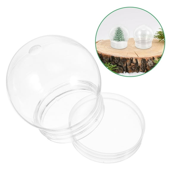 Minkissy  Christmas Design Shatterproof Snow Globe Containers 12pcs Round