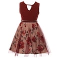 thumbnail image 2 of Little Girl 2 Pieces Sleeveless Christmas Holiday Bolero Jacket Flower Girl Dress Burgundy 4 JKS 2147 BNY Corner, 2 of 5
