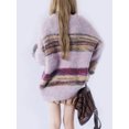 thumbnail image 3 of Suéteres de mujer a rayas con ambiente retro, acogedores, elegantes, de estilo japonés, tejidos de otoño, sencillos, con paneles, temperamento elegante y chic., 3 of 6