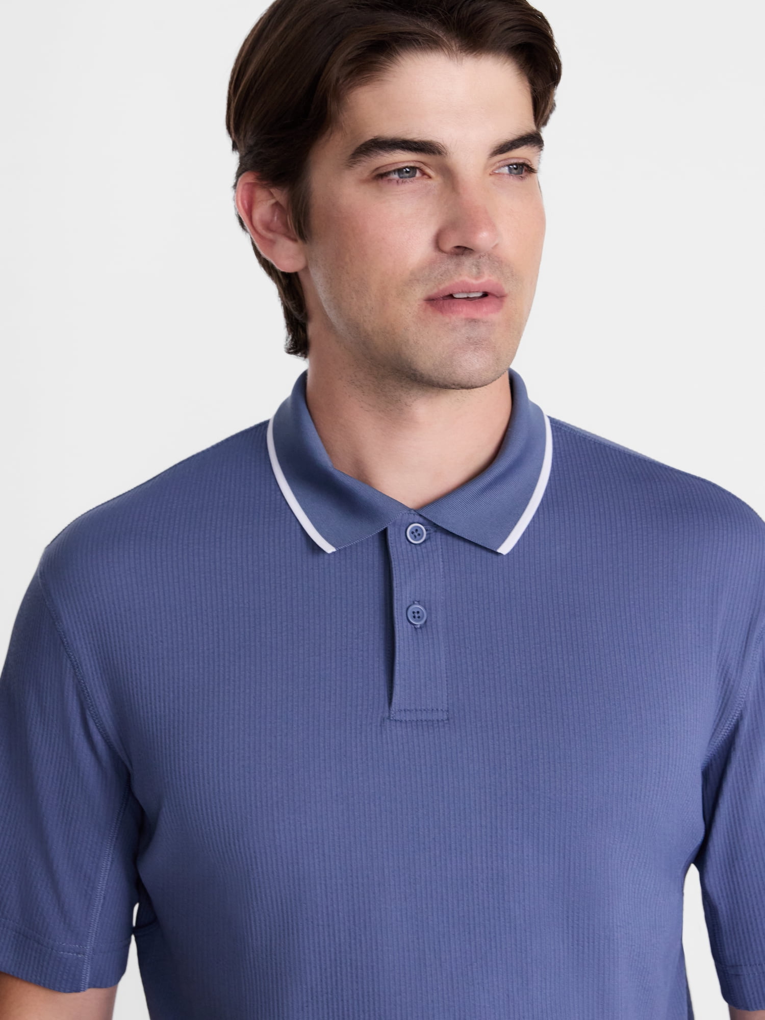 Avia Men's and Big Men's Seersucker Polo Shirt, Sizes XS-4XLT