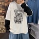 thumbnail image 1 of Camiseta de manga larga para hombre, camisa de gran tamaño con estampado de Cruz de espinas, Maleta, Hip-hop oscuro, Y2k, Verano, 1 of 5