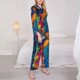 thumbnail image 3 of Balery Vibrant Rainbow Parrot Fantasy Conjunto de Pijama con Estampado para Mujer, Conjunto de Dos Piezas con Manga Larga, Ropa de Dormir Suave con Bolsillos, Pijamas Cómodos-X-Large, 3 of 7