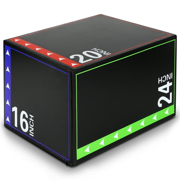 3 in 1 Fitness Plyo Box,Foam Plyometric Jump Box with High Density EPE Foam Core
