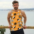 thumbnail image 6 of Disketp Bold Black and White Leaves Orange Men's Workout Tank Tops Sleeveless Gym Shirt Quick Dry Fitness Bodybuilding Sleeveless T Shirt-Small, 6 of 7