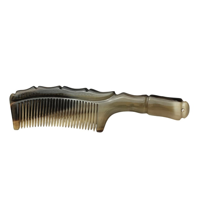 Horn Hair Brush Comb Gentle Detangling Smooth Finish Natural Material for All Hair Types Daily Grooming Scalp Care