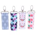 thumbnail image 1 of 4pcs Women Lipstick Holder Creative Keychain Lip Balm Pouch Dual-Use Key Rings, 1 of 7
