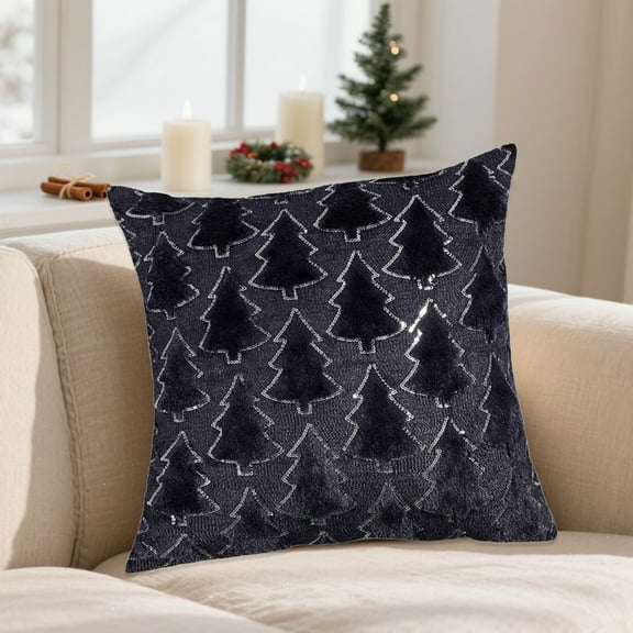 Tarmeek Christmas Pillow Covers 18x18 Inch Christmas Decorations, Seasonal Winter Xmas Holiday Decor Fluffy Soft Plush Faux Fur Throw Pillow Covers for Home Decor Christmas Decorations Indoor