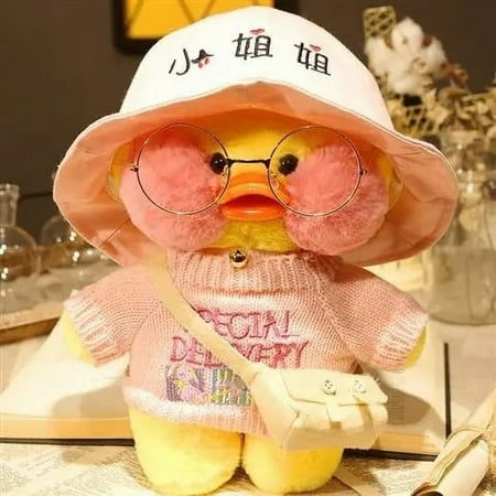 30cm Cute Plushie Lalafanfan Yellow Duck Stuffed Animals Soft Plush Toys for Girls Kids Kawaii Doll Birthday Christmas Gift