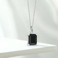 thumbnail image 4 of Gem Stone King 925 Silver Black Onyx and White Moissanite Pendant Necklace for Women (3.17 Cttw, Gemstone December Birthstone, Emerald Cut 10X8MM with 18 inch Silver Chain), 4 of 4
